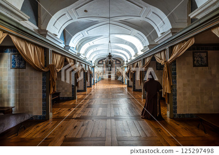 Mafra, Portugal - Apr 11, 2025: Interior of the Mafra National Palace at Mafra, Portugal. Mafra, Portugal - Apr 11, 2025: Interior of the Mafra National Palace at Mafra, Portugal. 125297498