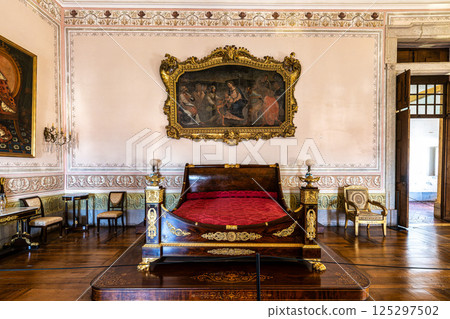 Mafra, Portugal - Apr 11, 2025: Interior of the Mafra National Palace at Mafra, Portugal. Mafra, Portugal - Apr 11, 2025: Interior of the Mafra National Palace at Mafra, Portugal. 125297502
