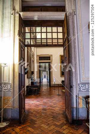 Mafra, Portugal - Apr 11, 2025: Interior of the Mafra National Palace at Mafra, Portugal. Mafra, Portugal - Apr 11, 2025: Interior of the Mafra National Palace at Mafra, Portugal. 125297504