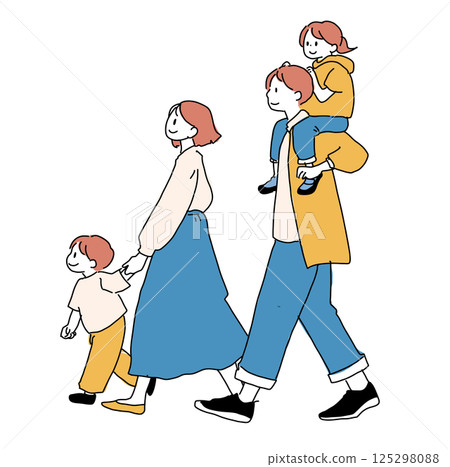 Families taking a walk 125298088