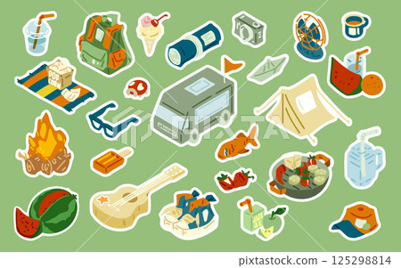 Camping and outdoor vector set Camping and outdoor vector set 125298814