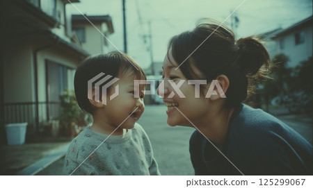 母親和孩子的微笑 125299067