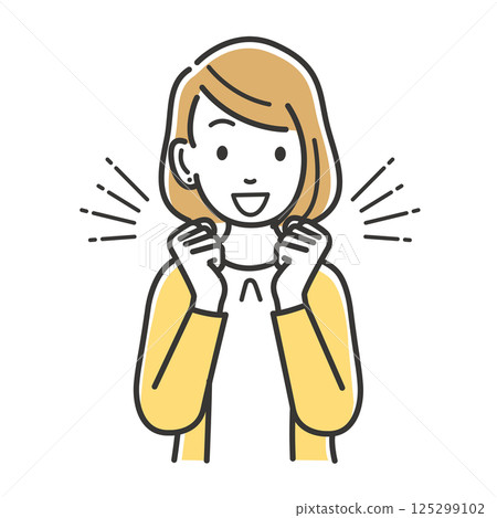 Excited young woman 125299102