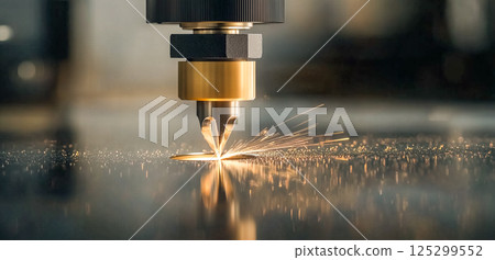 慢動作雷射切割金屬 125299552