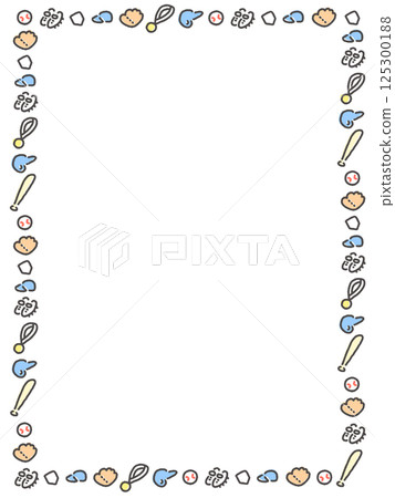 簡單可愛的手繪棒球框 簡單可愛的手繪棒球框 125300188