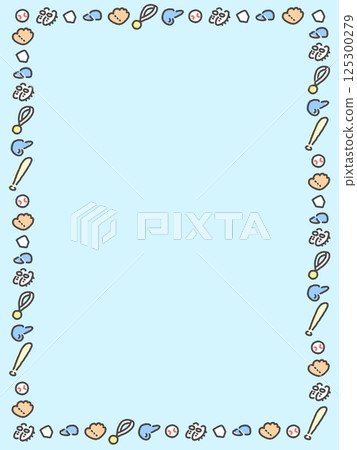 簡單可愛的手繪棒球框 125300279