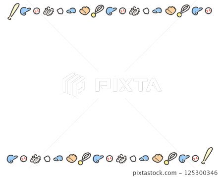 簡單可愛的手繪棒球線框 125300346