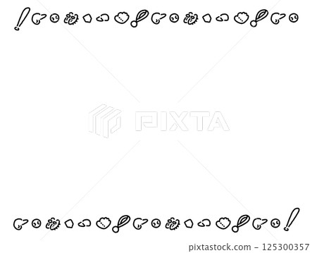 Simple and cute hand-drawn baseball line frame Simple and cute hand-drawn baseball line frame 125300357