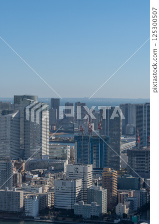 Scenery in the center of the city seen from a skyscraper 125300507