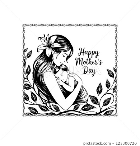 Happy mothers day vector art illustration design template 125300720