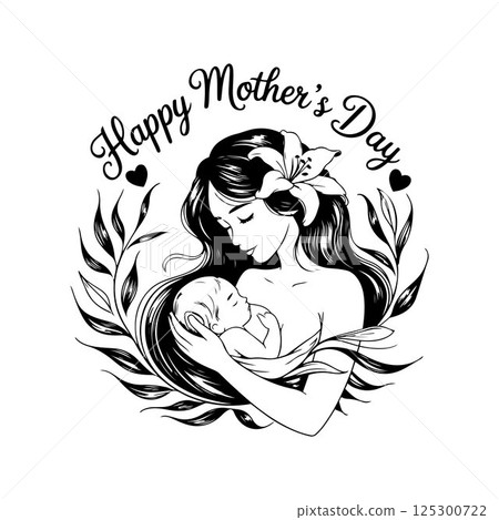 Happy mothers day vector art illustration design template 125300722