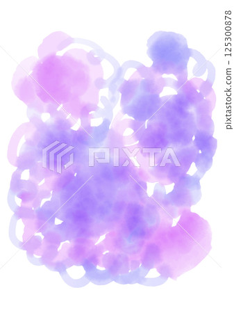 紫色和粉紅色的彩色水彩暈染花朵插圖 125300878
