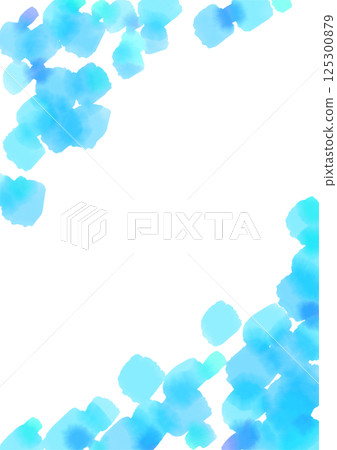 充滿活力的藍色框架插圖,帶有藍色繡球花等圓點 充滿活力的藍色框架插圖,帶有藍色繡球花等圓點 125300879