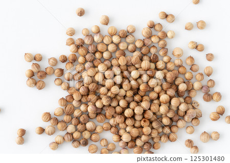 Close-up of whole coriander seeds Close-up of whole coriander seeds 125301480