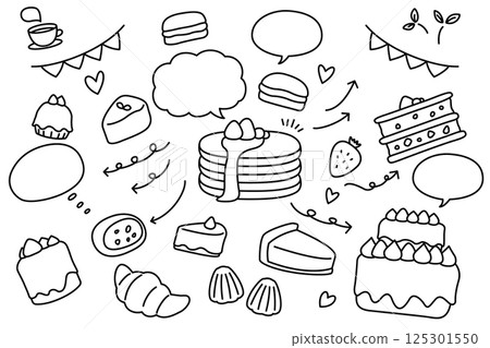 Cake speech bubble arrow set Cake speech bubble arrow set 125301550