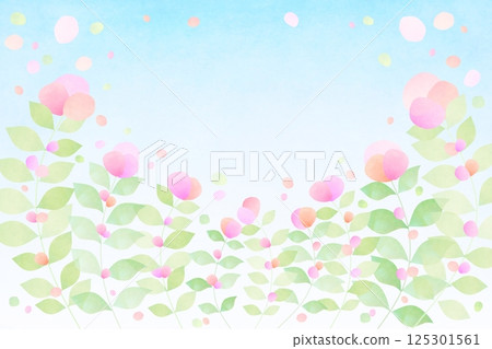 Cute little flowers and empty frame 4 125301561