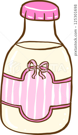 Pastel Farmer Market Pink Bottle of Milk Cartoon Hand Drawn Pastel Farmer Market Pink Bottle of Milk Cartoon Hand Drawn 125301698