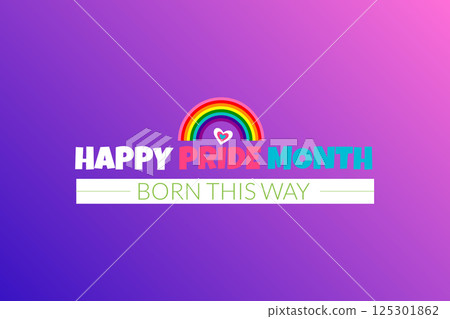 Rainbow Heart Pride Poster with Born This Way Quote Rainbow Heart Pride Poster with Born This Way Quote 125301862