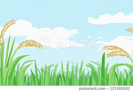 稻田背景插圖 稻田背景插圖 125302682