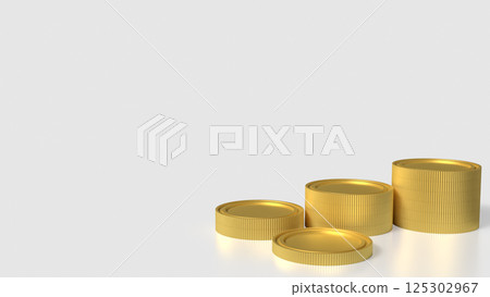 The Gold coins on white Background 3d Rendering. The Gold coins on white Background 3d Rendering. 125302967
