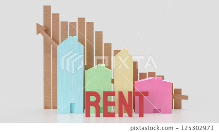 The House wood for property or Building concept 3d Rendering. 125302971