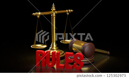 The Libra and hammer for law concept 3d Rendering. The Libra and hammer for law concept 3d Rendering. 125302973