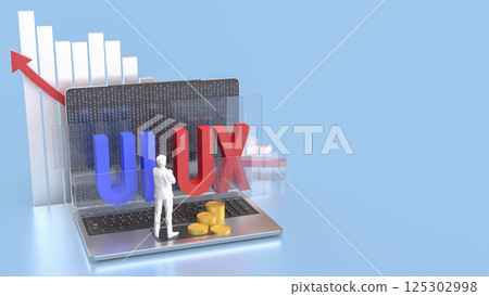 The UI and UX on notebook for website or application concept 3d rendering. 125302998