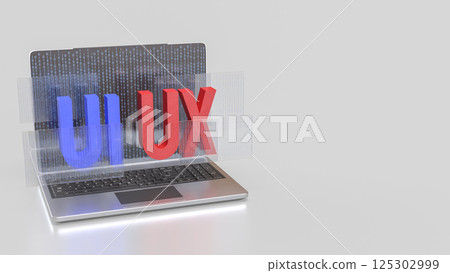 The UI and UX on notebook for website or application concept 3d rendering. 125302999