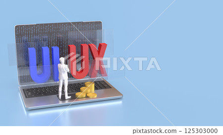 The UI and UX on notebook for website or application concept 3d rendering. 125303000