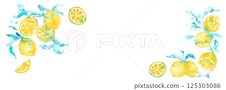 Watercolor lemon illustration. Watercolor lemon vector material. Summer lemon background illustration. Watercolor lemon illustration. Watercolor lemon vector material. Summer lemon background illustration. 125303086