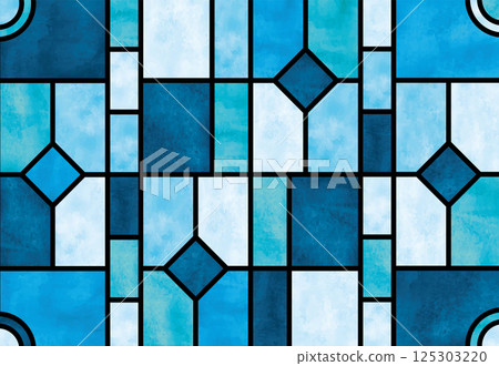 Stained Glass Background Blue 125303220