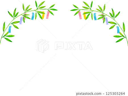 七夕竹葉插圖框架 125303264