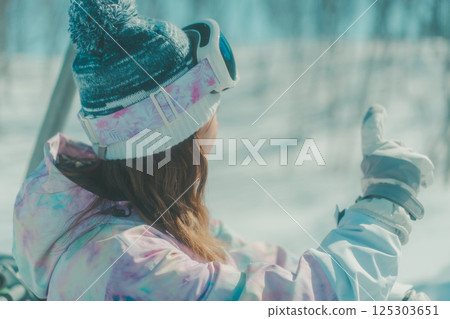 滑雪板 女生 女孩 125303651