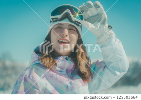 滑雪板 女生 女孩 125303664