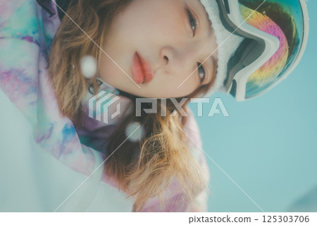 滑雪者 滑雪板 女生 125303706