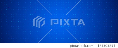 Blue glowing dot grid background. Dotted tech square network backdrop. Abstract checkered dashboard pattern for science, technology, business, healthcare, medicine design template. Vector 125303851