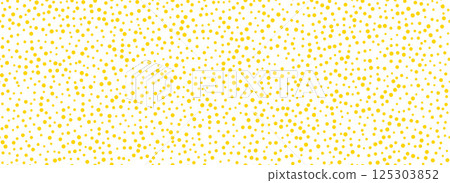 Yellow confetti seamless pattern. Golden glitter dot repeating background. Gold polka dot repeated wallpaper. Celebration Christmas, New Year or birthday party decoration. Vector backdrop 125303852