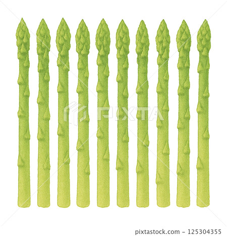 10 根蘆筍的水彩插圖(蔬菜) 10 根蘆筍的水彩插圖(蔬菜) 125304355