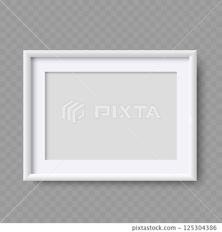 Empty White Frame Mockup with Shadow on Transparent Background - Vector Empty White Frame Mockup with Shadow on Transparent Background - Vector 125304386