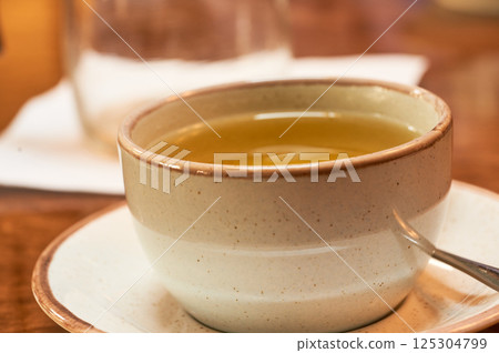 Cup of tea close-up. Selective focus. 125304799