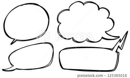 Hand-Drawn Speech Bubble Vector Set 125305018