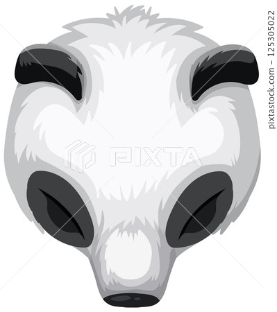 Top-Down View of Panda Illustration 125305022