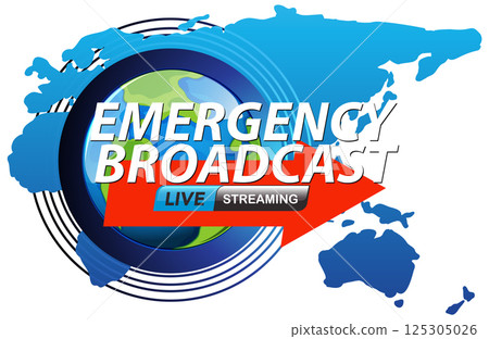 Emergency Broadcast Live Streaming Illustration 125305026