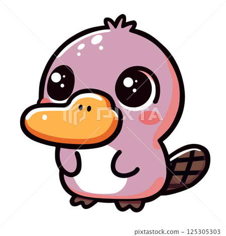 adorable cute platypus cartoon character 125305303