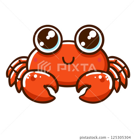 crab with claws animal cartoon comic style 125305304