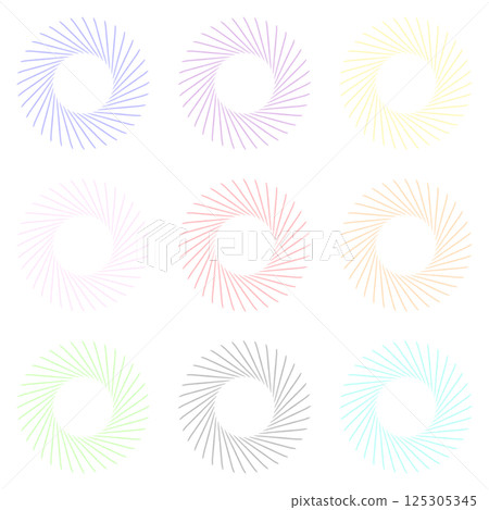 Colorful long linear circular frames - 9 colors Colorful long linear circular frames - 9 colors 125305345