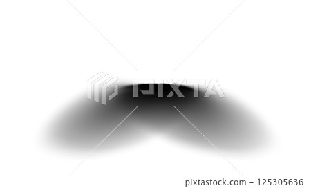 A blurry round shadow illuminated by multiple light sources with perspective 125305636