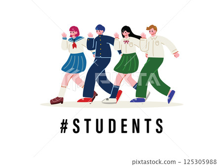 男女學生一起走 125305988