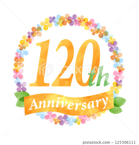 120th anniversary flower wreath frame 120th anniversary flower wreath frame 125306111