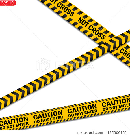 Creative vector of black and yellow police stripe Creative vector of black and yellow police stripe 125306131
